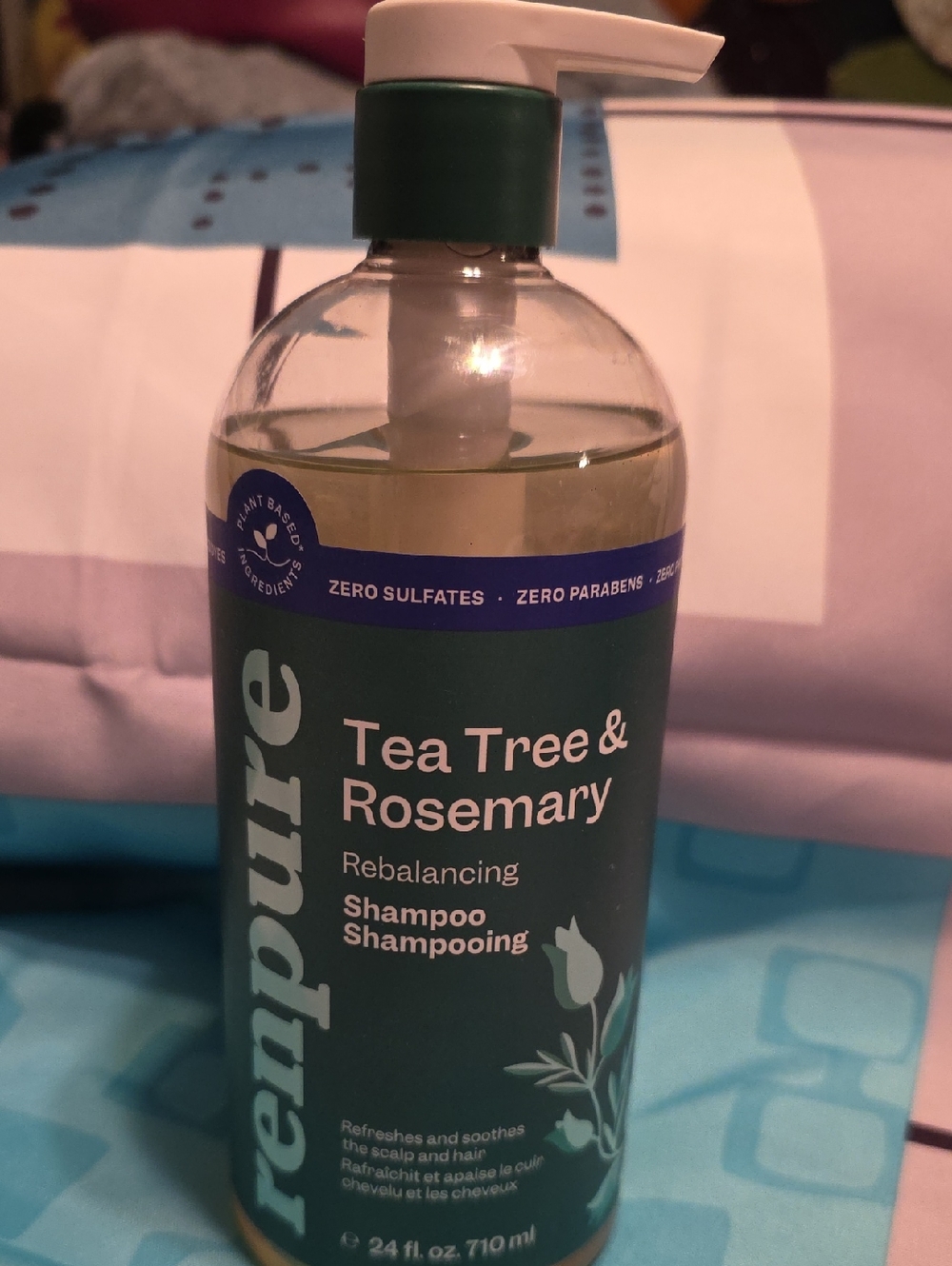 Renpure- Tea Tree & Rosemary Rebalancing Shampoo — Plant Base - New - 24 fl oz.